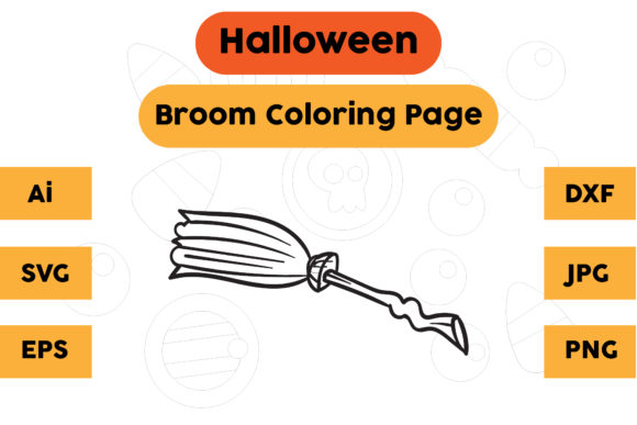 A Designer's Review of the Halloween Coloring Page Broom Graphic