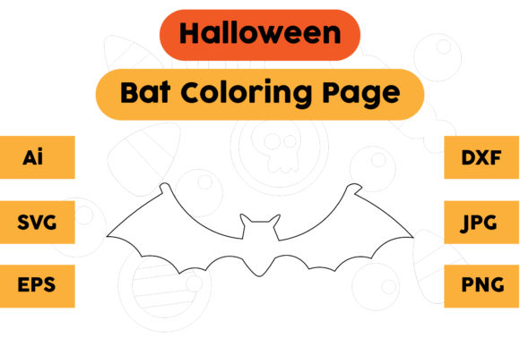 A Halloween Coloring Page Bat: Graphics for Your Editorial Season