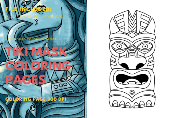 A Polynesian Tiki Mask Graphic Template for Editorial Use