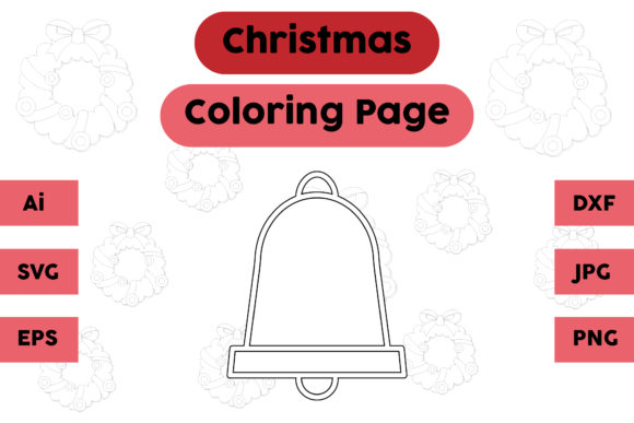 Christmas Coloring Page - Bell 07: A Versatile Graphics Asset