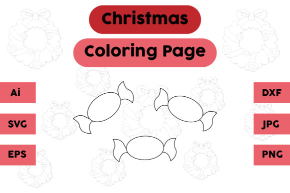 Christmas Coloring Page - Candy 03: A Festive Graphics Asset