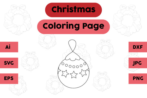 Christmas Coloring Page - Decoration 08: A Festive Embroidery Design