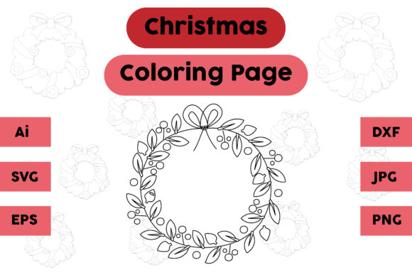 Christmas Coloring Page - Decoration 11: A Festive Graphic for Local Brands