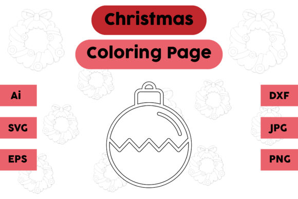 Christmas Coloring Page - Decoration 15: A Versatile Graphics Asset