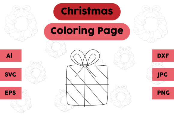 Christmas Coloring Page - Gift 06: A Versatile Graphics Asset