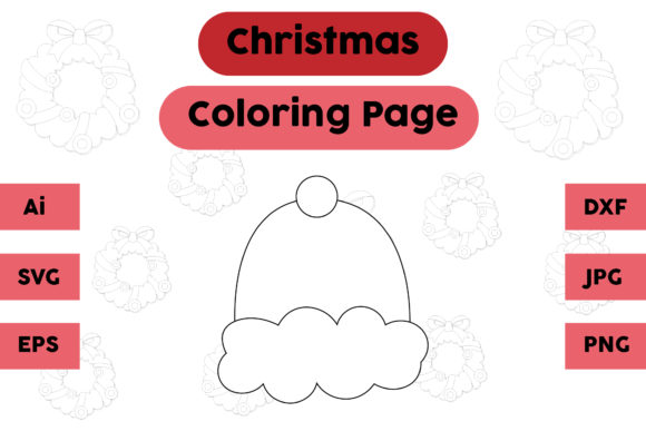 Christmas Coloring Page - Hat 02: A Festive Graphics Asset