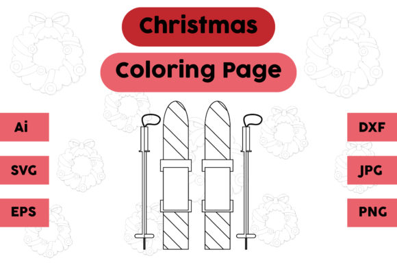 Christmas Coloring Page - Ice Skating 02: A Versatile Graphics Asset