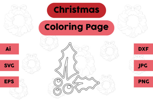 Christmas Coloring Page - Plum 04: A Versatile Graphics Asset