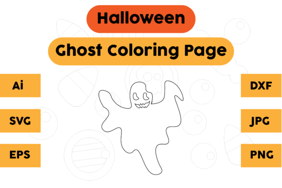 Ghost 07: A Graphic Design Asset for Halloween Coloring Pages