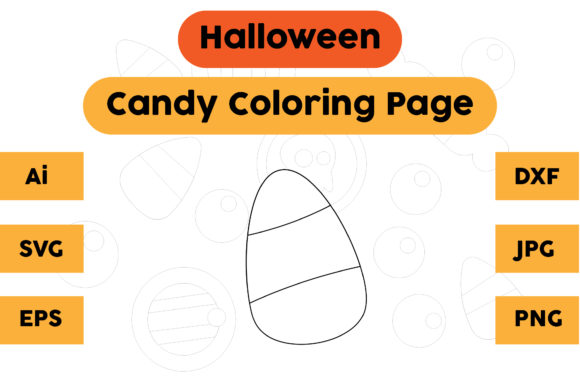Halloween Candy Coloring Page Graphics for Product Creators