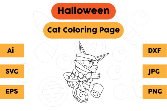 Halloween Cat Graphics for Seasonal Branding & Packaging