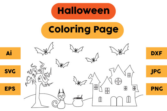 Halloween Coloring Page 10: A Versatile Graphics Asset