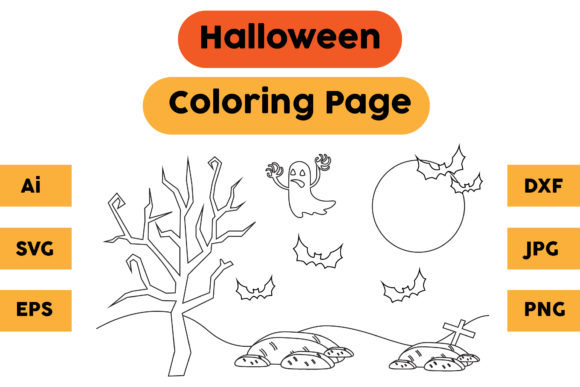 Halloween Coloring Page 16: A Versatile Graphics Asset