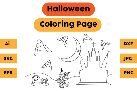 Halloween Coloring Page 17: A Festive Graphics Asset