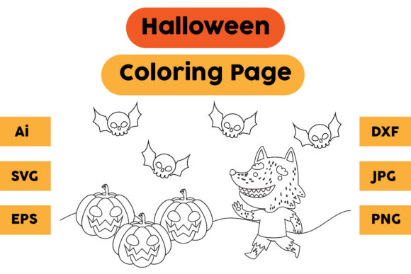 Halloween Coloring Page 38: A Versatile Graphics Asset
