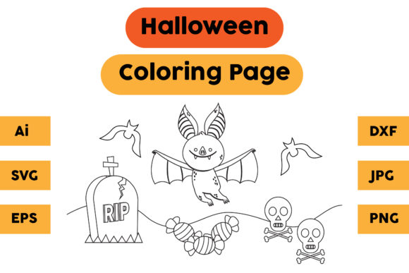 Halloween Coloring Page 39: A Versatile Graphics Asset