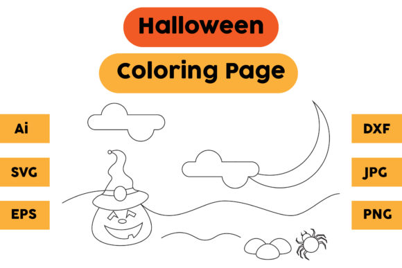 Halloween Coloring Page 65: A Festive Graphics Asset
