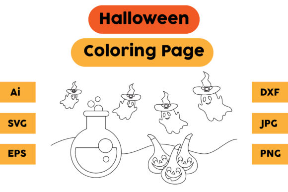 Halloween Coloring Page 70: A Festive Graphics Asset