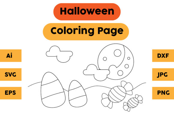 Halloween Coloring Page 73: A Versatile Graphics Asset