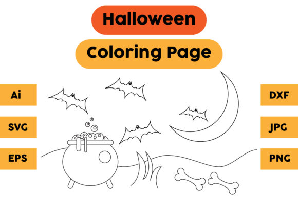 Halloween Coloring Page 76: A Versatile Graphics Asset