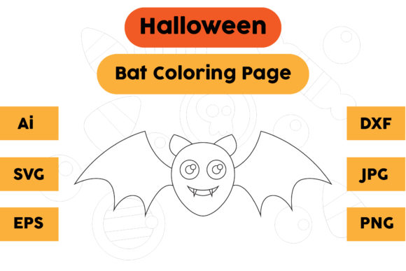 Halloween Coloring Page Bat 13: A Graphic Asset for Branding