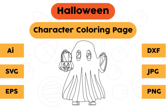 Halloween Coloring Page - Character 07: A Graphics Asset for Creative Branding