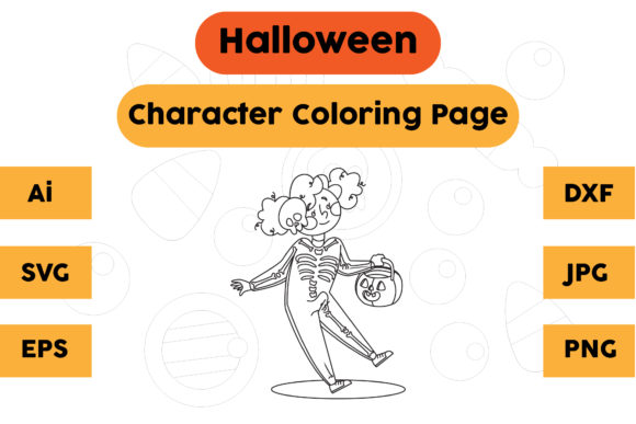 Halloween Coloring Page - Character 16: A Versatile Graphics Asset