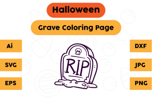 Halloween Coloring Page Grave 17: A Graphics Asset Review for Small Business Branding