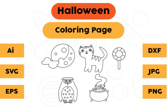 Halloween Coloring Page Set 01: Perfect for Creative Graphics