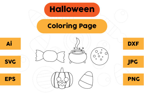 Halloween Coloring Page Set 03: A Spooky Graphics Addition