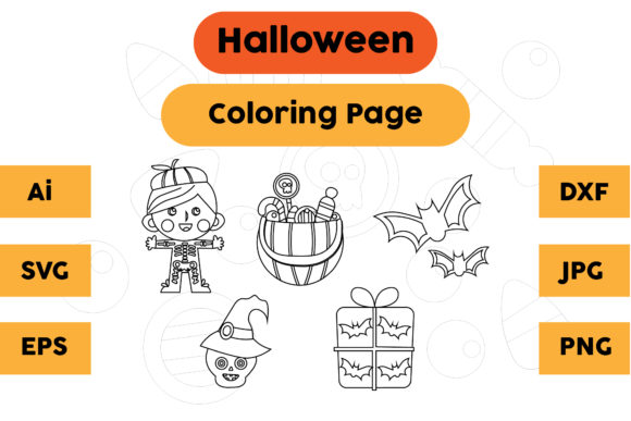 Halloween Coloring Page Set 06: A Spooky Delight