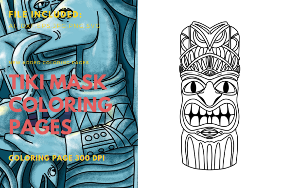 Review: Tiki Mask for Coloring Page
