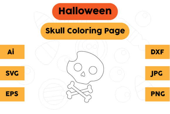 Skull 02 Halloween Coloring Page: A Practical Graphics Asset for Creators