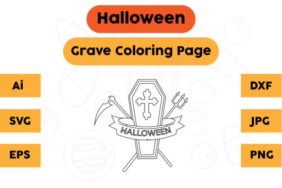 Using Halloween Coloring Page Grave 14 Graphics for Creative Selling